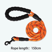 Reflective Nylon Dog Leash 1.5m – Durable Rope Lead with Padded Handle