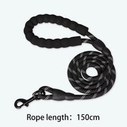 Reflective Nylon Dog Leash 1.5m – Durable Rope Lead with Padded Handle