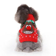 Christmas Reindeer Dog Sweater – Warm Winter Knitwear for Pets