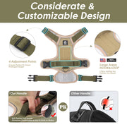 No-Pull Reflective Dog Harness – Durable Padded Vest with Lift Handle for Medium & Large Dogs