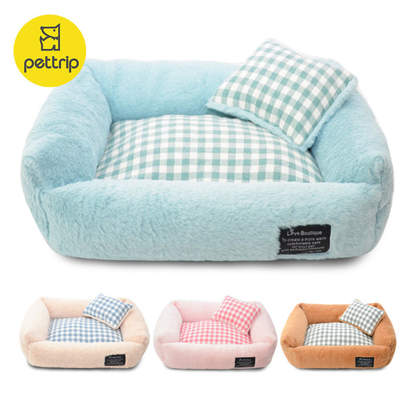 Velvet Pet Bed – Removable & Washable Nest with Non-Slip Waterproof Base