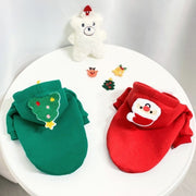 Christmas Pet Hoodie – Warm Santa & Tree Pullover for Cats and Dogs